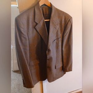 Ralph Lauren plaid 3 button sport coat size 43 regular 88% wool 12% alpaca